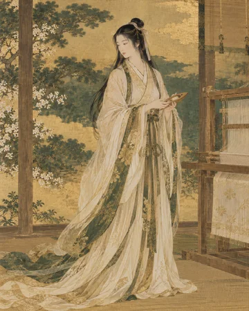 天服織女を題材にした個別の創作画