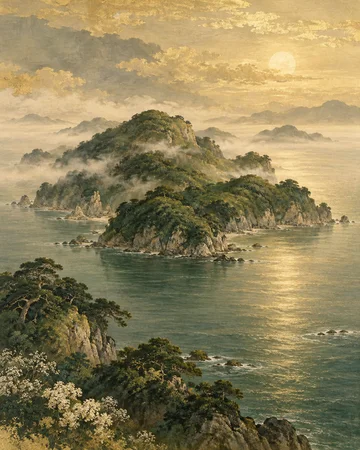 淡島を題材にした個別の創作画