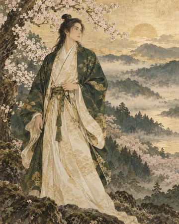 春山之霞壮夫を題材にした個別の創作画