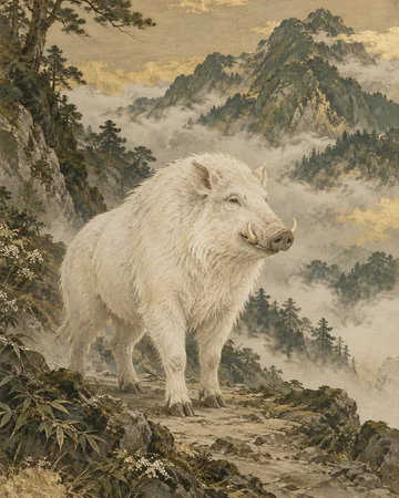 伊服岐能山之神を題材にした個別の創作画