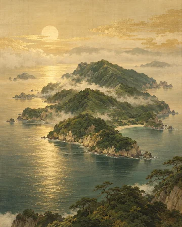 佐度島を題材にした個別の創作画