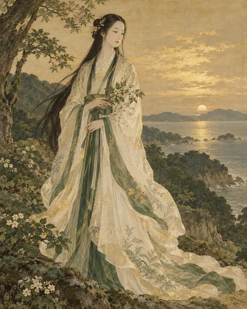 若尽女神を題材にした個別の創作画