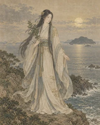 湍津姫神を題材にした創作画