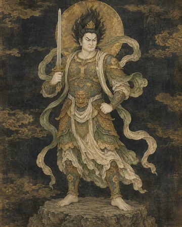 伐折羅大将のお姿を表したAIによる創作画