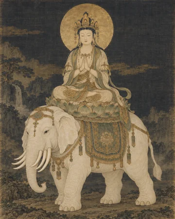 普賢菩薩のお姿を表したAIによる創作画