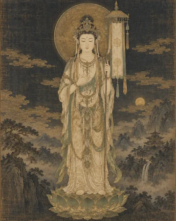 薬王菩薩のお姿を表したAIによる創作画