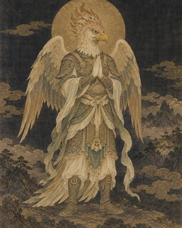迦楼羅王のお姿を表したAIによる創作画
