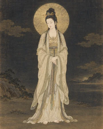 馬郎婦観音のお姿を表したAIによる創作画