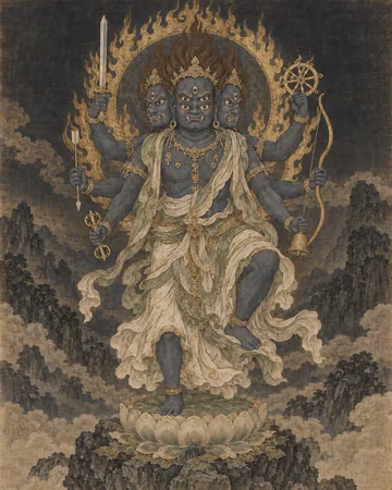 金剛夜叉明王のお姿を表したAIによる創作画