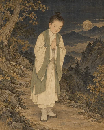 善財童子のお姿を表したAIによる創作画