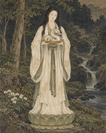 白山妙理大権現のお姿を表したAIによる創作画