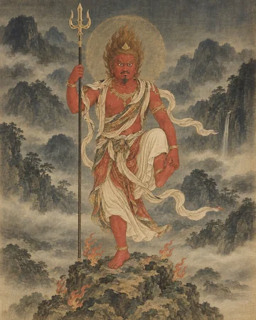 烏瑟沙摩明王のお姿を表したAIによる創作画