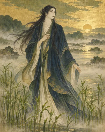 宇摩志阿斯訶備比古遅神を一柱のお姿として描いた創作画