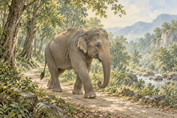 An illustration inspired by Dhammapada, The Elephant